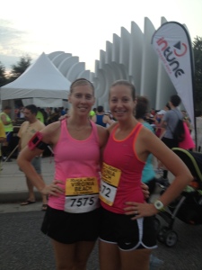 The Running Blonde {left} & sweet Mary {right}, at Rock 'n Roll VA Beach 1/2 marathon, in 2013