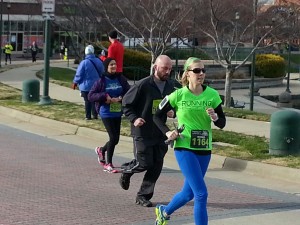 Heading to the finish line. Photo credit: My hubby