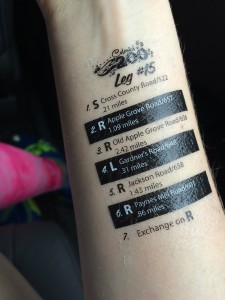 The awesome & so very helpful WATERPROOF leg tattoos that the race provided!