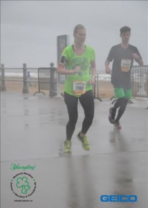 What a dreary, icky day-- approaching the finish line! Photo cred: J&A Racing