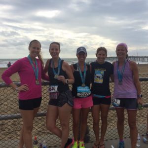 {L to R} The Running Blonde, Mary, Kerry, Julie, Cindy Photo Cred: Another random runner